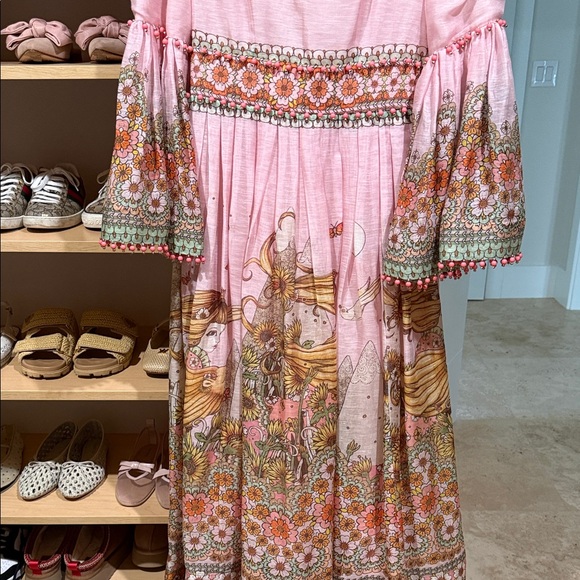 Zimmermann Kaleidoscope Bell Sleeve Gown Leo Zodiac Maxi Dress - Picture 3 of 13